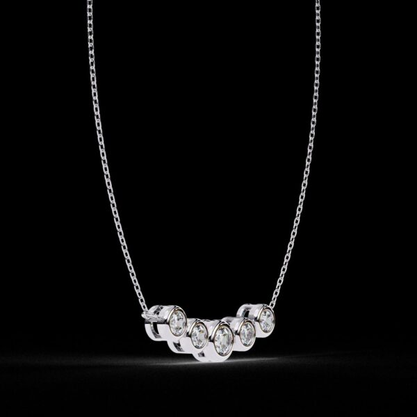 Elegant Gold Diamond Bezel Pendant Made In 18 / 14 / 10 KT Gold Embellished With Certified Lab Diamonds For The Wedding And Anniversary Gift