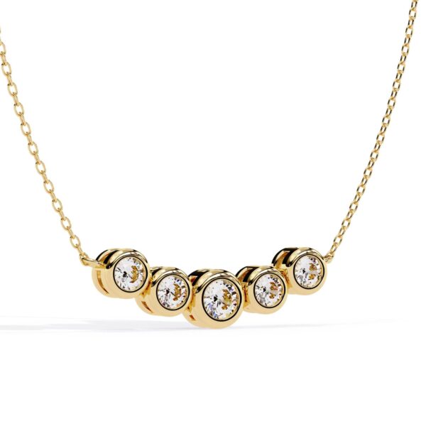 Elegant Gold Diamond Bezel Pendant Made In 18 / 14 / 10 KT Gold Embellished With Certified Lab Diamonds For The Wedding And Anniversary Gift