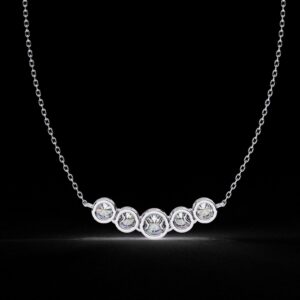 Elegant Gold Diamond Bezel Pendant Made In 18 / 14 / 10 KT Gold Embellished With Certified Lab Diamonds For The Wedding And Anniversary Gift