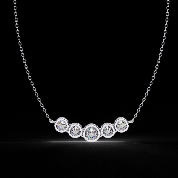 Elegant Gold Diamond Bezel Pendant Made In 18 / 14 / 10 KT Gold Embellished With Certified Lab Diamonds For The Wedding And Anniversary Gift