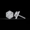Luxury Hexagon Diamond Stud Earrings Made In 18/14/10 KT Gold Studded With Certified Lab Diamond For The Anniversary And Birthday Gift