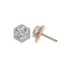 Luxury Hexagon Diamond Stud Earrings Made In 18/14/10 KT Gold Studded With Certified Lab Diamond For The Anniversary And Birthday Gift