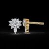 Brilliant Round & Marquise Floral Stud Earrings Made In 18 / 14 / 10 KT Gold Embellished With Certified Lab Diamonds For The Wedding Gift