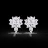 Brilliant Round & Marquise Floral Stud Earrings Made In 18 / 14 / 10 KT Gold Embellished With Certified Lab Diamonds For The Wedding Gift