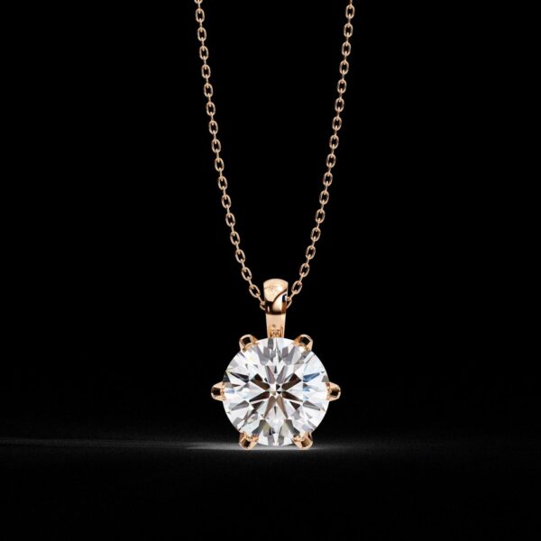 Timeless Elegance Classic Round Cut Diamond Pendant Made In 18 / 14 / 10 KT Gold Studded With Certified Lab Diamonds For The Birthday Gift