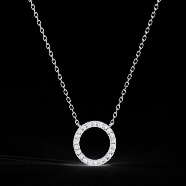 Round Diamond Circle Style Pendant Made In 18 / 14 / 10 KT Gold Embellished With Certified Lab Diamonds For The Anniversary And Wedding Gift