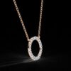 Round Diamond Circle Style Pendant Made In 18 / 14 / 10 KT Gold Embellished With Certified Lab Diamonds For The Anniversary And Wedding Gift