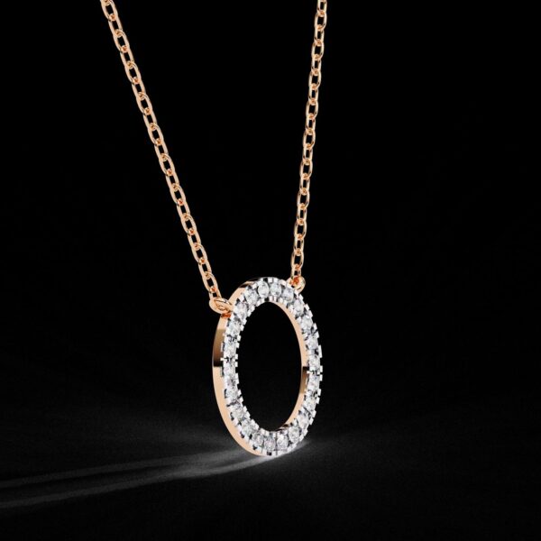 Round Diamond Circle Style Pendant Made In 18 / 14 / 10 KT Gold Embellished With Certified Lab Diamonds For The Anniversary And Wedding Gift