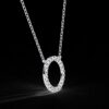 Round Diamond Circle Style Pendant Made In 18 / 14 / 10 KT Gold Embellished With Certified Lab Diamonds For The Anniversary And Wedding Gift