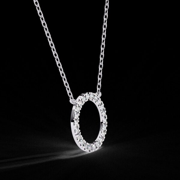 Round Diamond Circle Style Pendant Made In 18 / 14 / 10 KT Gold Embellished With Certified Lab Diamonds For The Anniversary And Wedding Gift