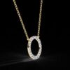 Round Diamond Circle Style Pendant Made In 18 / 14 / 10 KT Gold Embellished With Certified Lab Diamonds For The Anniversary And Wedding Gift