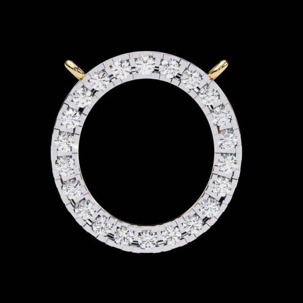 Round Diamond Circle Style Pendant Made In 18 / 14 / 10 KT Gold Embellished With Certified Lab Diamonds For The Anniversary And Wedding Gift