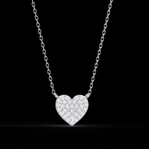 Elegant Gold & Diamond Heart Pendant Made Made In 18 / 14 / 10 KT Gold Embellished With Certified Lab Diamonds For The Birthday Gift