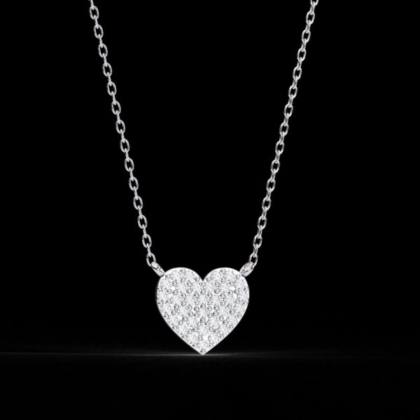 Elegant Gold & Diamond Heart Pendant Made Made In 18 / 14 / 10 KT Gold Embellished With Certified Lab Diamonds For The Birthday Gift