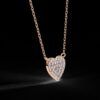 Elegant Gold & Diamond Heart Pendant Made Made In 18 / 14 / 10 KT Gold Embellished With Certified Lab Diamonds For The Birthday Gift