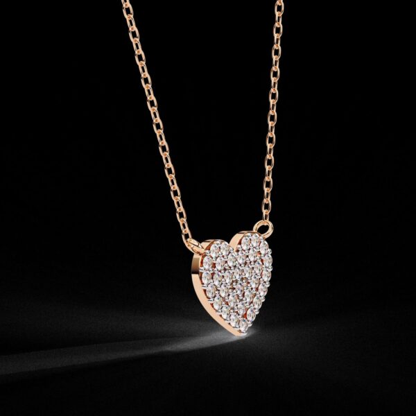 Elegant Gold & Diamond Heart Pendant Made Made In 18 / 14 / 10 KT Gold Embellished With Certified Lab Diamonds For The Birthday Gift