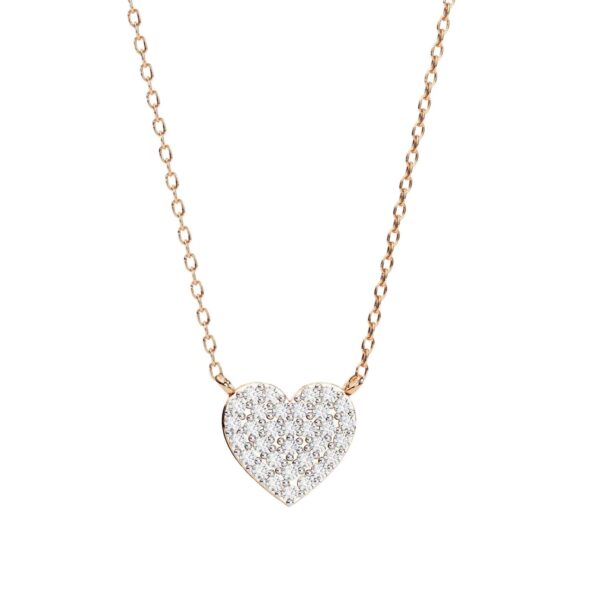 Elegant Gold & Diamond Heart Pendant Made Made In 18 / 14 / 10 KT Gold Embellished With Certified Lab Diamonds For The Birthday Gift