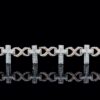 Iced Out Cross Style Unisex Bracelet Made In 10 KT Gold Embellished With Shinny Moissanite Diamonds For The Birthday And Unisex Gift