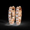 Sparkling Round Diamond Hoop Earring Made In 18 / 14 / 10 KT Gold Embellished With Certified Lab Diamonds For The Anniversary Gift For Her