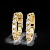 Sparkling Round Diamond Hoop Earring Made In 18 / 14 / 10 KT Gold Embellished With Certified Lab Diamonds For The Anniversary Gift For Her