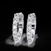 Sparkling Round Diamond Hoop Earring Made In 18 / 14 / 10 KT Gold Embellished With Certified Lab Diamonds For The Anniversary Gift For Her