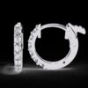 Sparkling Round Diamond Hoop Earring Made In 18 / 14 / 10 KT Gold Embellished With Certified Lab Diamonds For The Anniversary Gift For Her