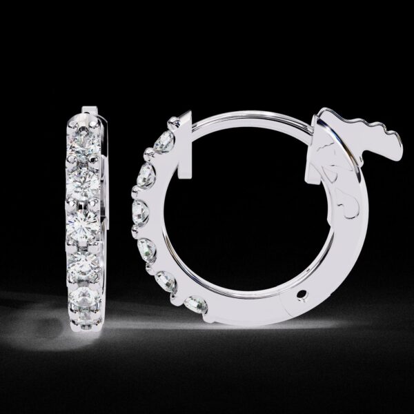 Sparkling Round Diamond Hoop Earring Made In 18 / 14 / 10 KT Gold Embellished With Certified Lab Diamonds For The Anniversary Gift For Her