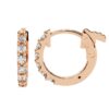Sparkling Round Diamond Hoop Earring Made In 18 / 14 / 10 KT Gold Embellished With Certified Lab Diamonds For The Anniversary Gift For Her