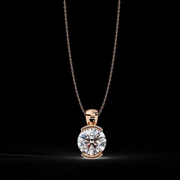 Brilliant Round Cut Solitaire Pendant Made In 18/14/10 KT Gold Embellished With Certified Lab Diamonds For The Wedding And Anniversary Gift