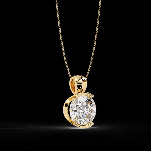 Brilliant Round Cut Solitaire Pendant Made In 18/14/10 KT Gold Embellished With Certified Lab Diamonds For The Wedding And Anniversary Gift