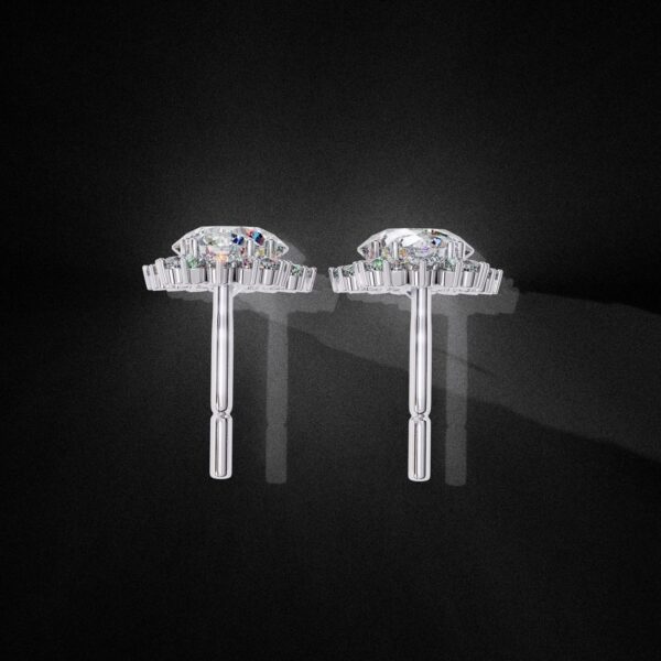Luxury Double Halo Diamond Drop Earrings Made In 18/14/10 KT Gold Studded With Certified Lab Diamonds For The Anniversary And Wedding Gift