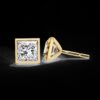 Princess Cut Channel Setting Stud Earrings Made In 18/14/10 KT Gold Embellished With Certified Lab Diamonds For The Anniversary Gift For Her