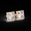 Princess Cut Channel Setting Stud Earrings Made In 18/14/10 KT Gold Embellished With Certified Lab Diamonds For The Anniversary Gift For Her
