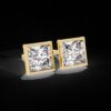 Princess Cut Channel Setting Stud Earrings Made In 18/14/10 KT Gold Embellished With Certified Lab Diamonds For The Anniversary Gift For Her