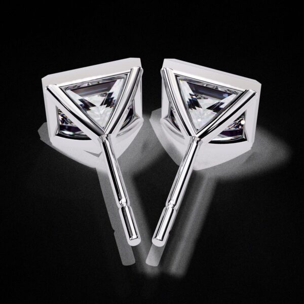 Princess Cut Channel Setting Stud Earrings Made In 18/14/10 KT Gold Embellished With Certified Lab Diamonds For The Anniversary Gift For Her