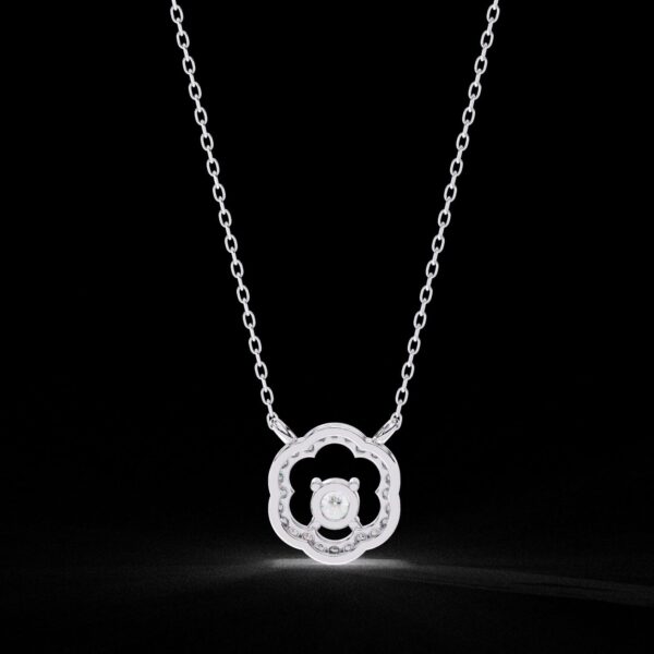 Elegant Floral Diamond Pendant Made In 18 / 14 / 10 KT Gold Embellished With Certified Lab Diamond For The Anniversary And Wedding Gift