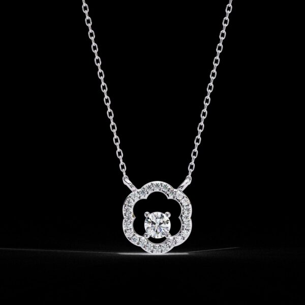 Elegant Floral Diamond Pendant Made In 18 / 14 / 10 KT Gold Embellished With Certified Lab Diamond For The Anniversary And Wedding Gift