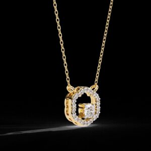 Elegant Floral Diamond Pendant Made In 18 / 14 / 10 KT Gold Embellished With Certified Lab Diamond For The Anniversary And Wedding Gift