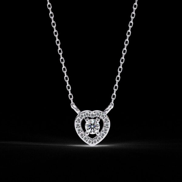 Heart-Shaped Round Diamond Pendant Made In 18/14/10 KT Gold Embellished With Certified Lab Diamonds For The Wedding And Anniversary Gift