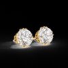 Beautiful Round Diamond Solitaire Stud Earrings Made In 18/14/10 KT Gold Studded With Certified Lab Diamonds For The Anniversary Gift