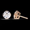 Beautiful Round Diamond Solitaire Stud Earrings Made In 18/14/10 KT Gold Studded With Certified Lab Diamonds For The Anniversary Gift
