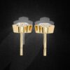 Beautiful Round Diamond Drop Stud Earrings Made In 18/14/10 KT Gold Embellished With Certified Lab Diamonds For The Anniversary Gift For Her