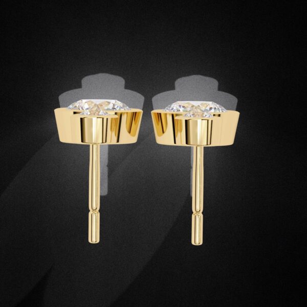 Beautiful Round Diamond Drop Stud Earrings Made In 18/14/10 KT Gold Embellished With Certified Lab Diamonds For The Anniversary Gift For Her