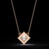 Elegant Princess Diamond Pendant Made In 18 / 14 / 10 KT Gold Embellished With Certified Lab Diamonds For The Anniversary And Wedding Gift