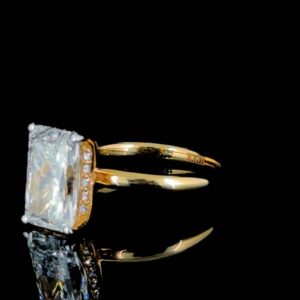 Radiant Cut Diamond Solitaire Ring Made In 18/14/10 KT Gold Studded With Certified Lab Diamonds For Wedding And Anniversary Gift For Her