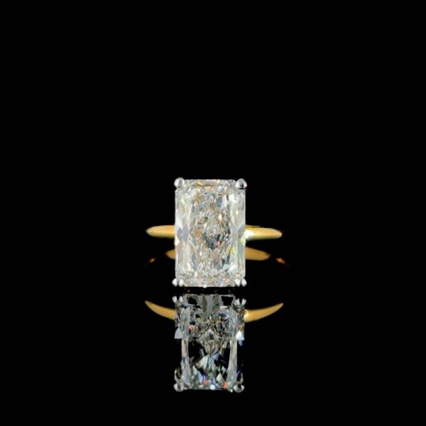 Radiant Cut Diamond Solitaire Ring Made In 18/14/10 KT Gold Studded With Certified Lab Diamonds For Wedding And Anniversary Gift For Her