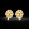 Elegant Round Diamond Cluster Stud Earrings Made In 18/14/10 KT Gold Studded With Certified Lab Diamonds For The Anniversary Gift For Her