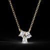 Triple Radiance Diamond Pendant – Oval, Pear & Emerald Cut Made In 18/14/10 KT Gold Studded With Certified Lab Diamonds For Anniversary Gift