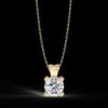 Elegant Solitaire Diamond Pendant Made In 18 / 14 / 10 KT Gold Embellished With Certified Lab Diamonds For The Anniversary And Wedding Gift