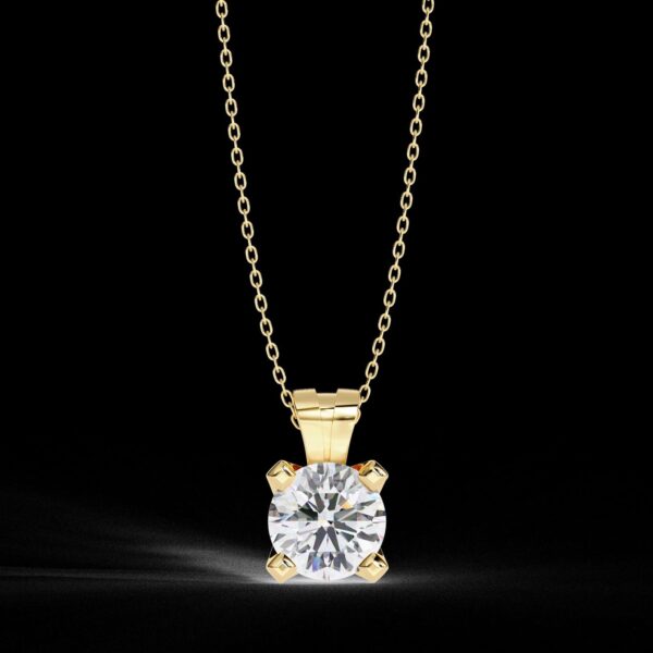 Elegant Solitaire Diamond Pendant Made In 18 / 14 / 10 KT Gold Embellished With Certified Lab Diamonds For The Anniversary And Wedding Gift